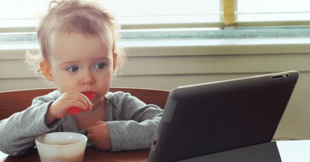 Toddler with food